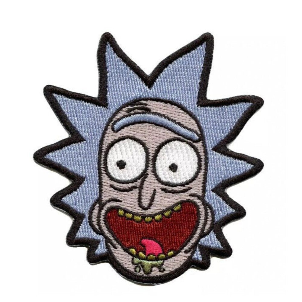 Rick and Morty Mouth Open Drooling Rick Embroidered Iron On Patch